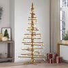 vidaXL Albero di Natale in legno Marrone 210 cm Legno di pino massello