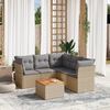 vidaXL Set Divano da Giardino 6 pz con Cuscini Beige in Polyrattan