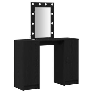 vidaXL Tavolo da Trucco Nero 102 x 33 x 135 cm Legno multistrato