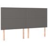 vidaXL Testiera Grigio 200x5x118/128 cm in Similpelle