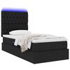 vidaXL Letto con contenitore e LED con led Nero 90 x 190 cm Poliestere