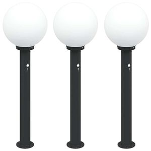 vidaXL Lampioni a paletto con sensore 3 pz 80 cm neri IP44