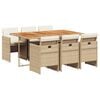 vidaXL Set da Pranzo da Giardino 7 pz con Cuscini Beige in Polyrattan