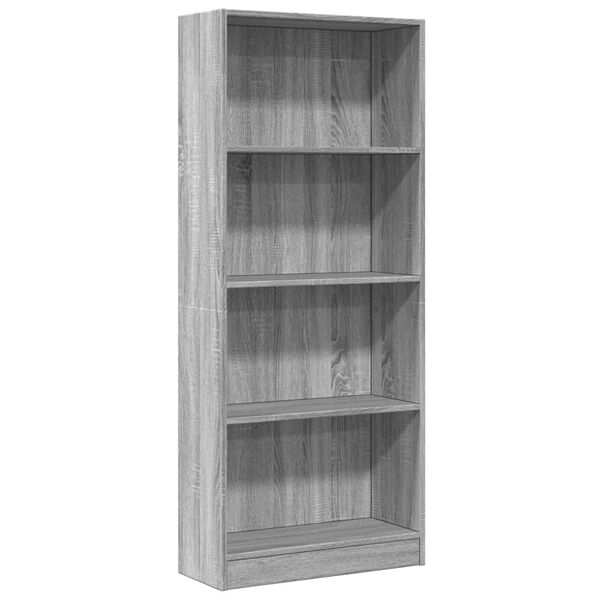 vidaXL Libreria Grigio Sonoma 60x24x143 cm in Legno Multistrato