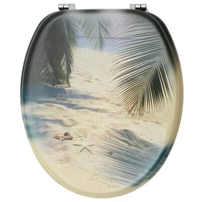 vidaXL Tavoletta WC con Coperchio MDF Design Spiaggia