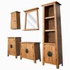 vidaXL Set da Bagno 5 pz in Legno Massello di Pino