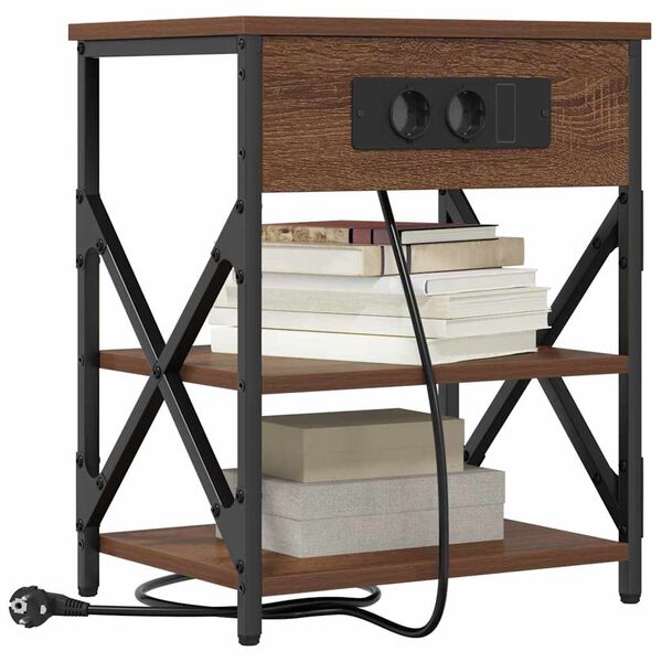 vidaXL Armadio da Notte con lo scaffale Rovere Marrone 41 x 31 x 51 cm