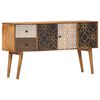 vidaXL Credenza con Motivo Stampato 130x30x70 cm in Massello di Mango
