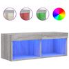 vidaXL Mobile Porta TV con Luci LED Grigio Sonoma 80x30x30 cm