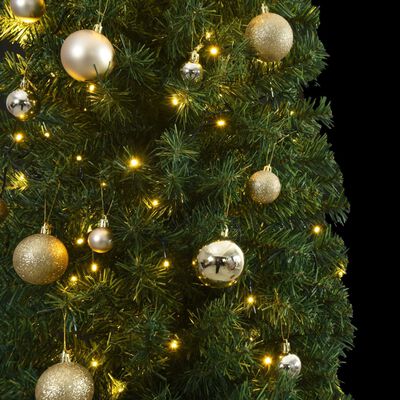 vidaXL Albero di Natale Sottile con 300 LED e Set Palline 270 cm