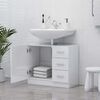 vidaXL Mobile Sottolavabo Bianco Lucido 63x30x54 cm Legno Multistrato