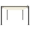 vidaXL Gazebo con Tetto a Lamelle 3x4 m in Tessuto Crema e Alluminio