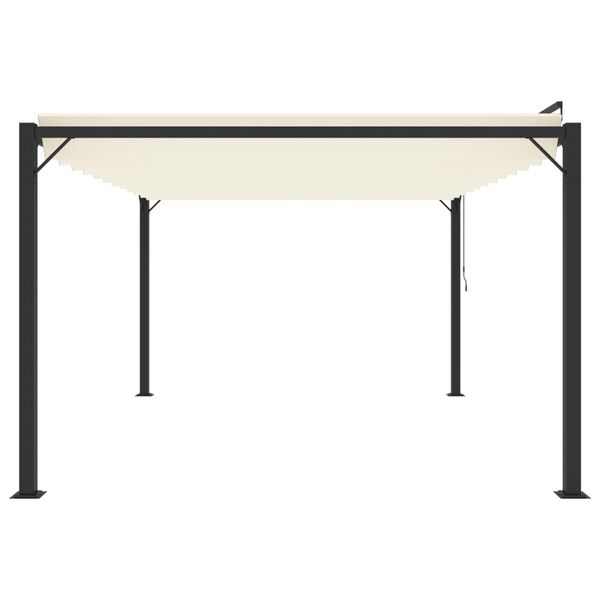 vidaXL Gazebo con Tetto a Lamelle 3x4 m in Tessuto Crema e Alluminio