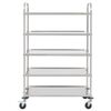 vidaXL Carrello da Cucina a 5 Livelli 107x55x147 cm in Acciaio Inox