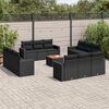vidaXL Set Divani da Giardino 13pz con Cuscini Nero in Polyrattan