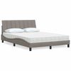 vidaXL Letto con Materasso Hanko Tortora 120x200 cm in Tessuto