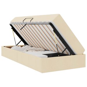 vidaXL Letto con contenitore e materasso Crema 90 x 190 cm Poliestere