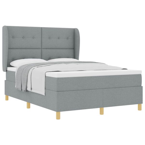 vidaXL Letto con molle e materasso Grigio Scuro 90x190 cm Tessuto