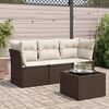 vidaXL Set Divano da Giardino 4 pz con Cuscini Marrone in Polyrattan