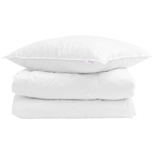 vidaXL Duvet Estivo con cuscino 2 pcs Bianco Piuma d'anatra