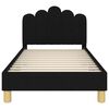 vidaXL Struttura letto bambini con testata Nero 80 x 160 cm Tessuto