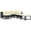 vidaXL Set Divani da Giardino 7 pz con Cuscini in Polyrattan Nero