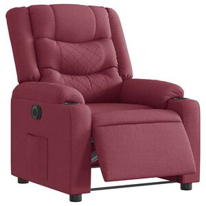 vidaXL Poltrona Elettrica Reclinabile Rosso Vino in Tessuto