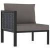 vidaXL Divano ad Angolo Modulare Bracciolo Destro Polyrattan Antracite