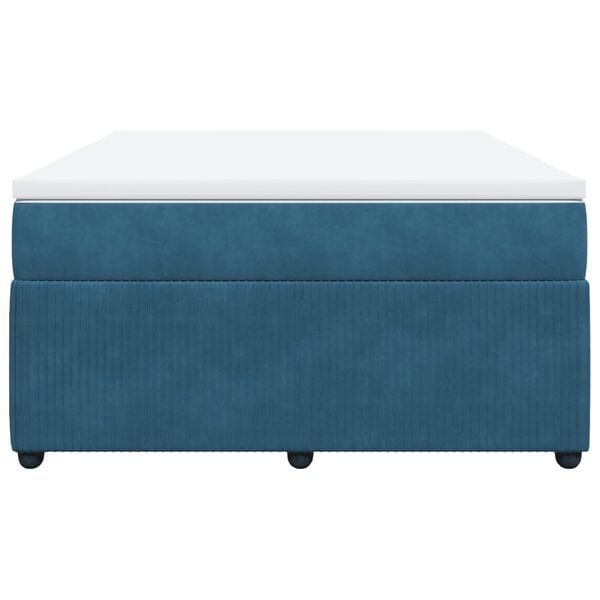 vidaXL Giroletto a Molle con Materasso Blu Scuro 140x190 cm in Velluto