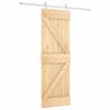 vidaXL Porta Scorrevole con Set Hardware 70x210 cm Legno Massello Pino