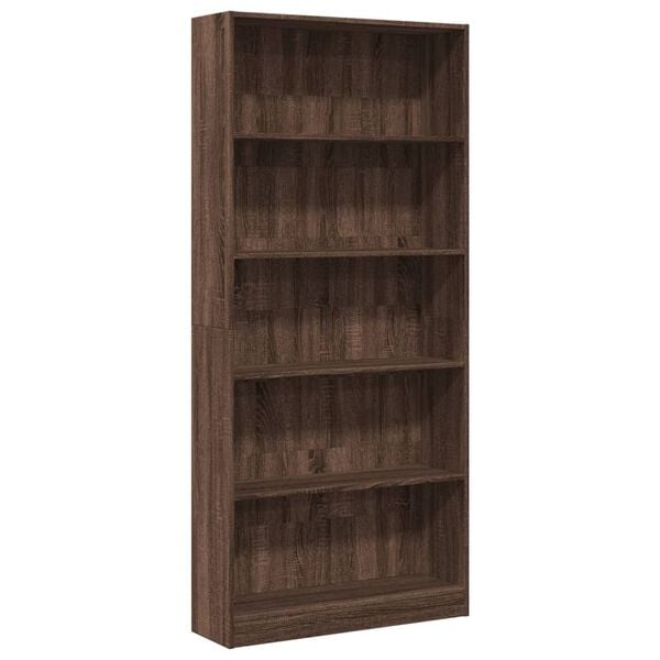 vidaXL Libreria Rovere Marrone 80x24x176 cm in Legno Multistrato