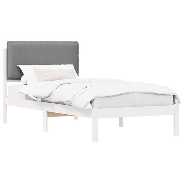 vidaXL Letto con Testiera Rivestita Grigio chiaro 90 x 190 cm