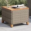 vidaXL Tavolo da Giardino Grigio 45x45x37 cm Polyrattan e Legno Acacia