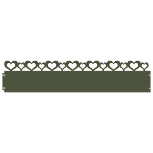 vidaXL Bordure per prato 10 pz 103 x 0,05 x 22 cm Acciaio Verde Oliva
