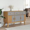 vidaXL Credenza OLDEN Grigia e Marrone 114x43x73,5 cm Massello di Pino