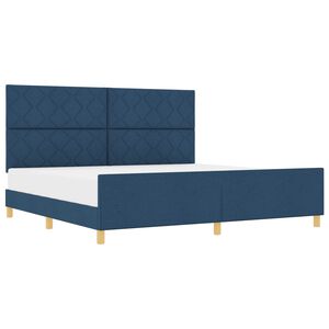 vidaXL Struttura del letto con testiera Blu 200 x 200 cm Tessuto