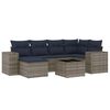 vidaXL Set Divani da Giardino 7 pz con Cuscini Grigio in Polyrattan
