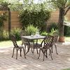 vidaXL Set di Tavolo da Giardino 5 pcs Bronzo Alluminio pressofuso