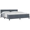 vidaXL Letto a molle con testiera Grigio scuro 200 x 200 cm Velluto