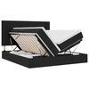 vidaXL Letto con contenitore LED e materasso Nero 180 x 200 cm Tessuto