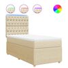 vidaXL Giroletto a Molle con Materasso Crema 90x190 cm in Tessuto