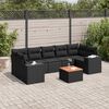 vidaXL Set Divani da Giardino con Cuscini 8 pz Nero in Polyrattan