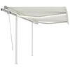 vidaXL Tenda da Sole Retrattile Manuale con LED 3,5x2,5 m Crema