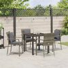 vidaXL Set da Pranzo per Giardino con cuscino 5 pcs Grigio polyrattan
