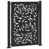 vidaXL Cancello da giardino nero 100x125 cm in acciaio con design a fiamma