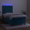 vidaXL Letto a Molle con Materasso e LED Blu Scuro 100x200 cm