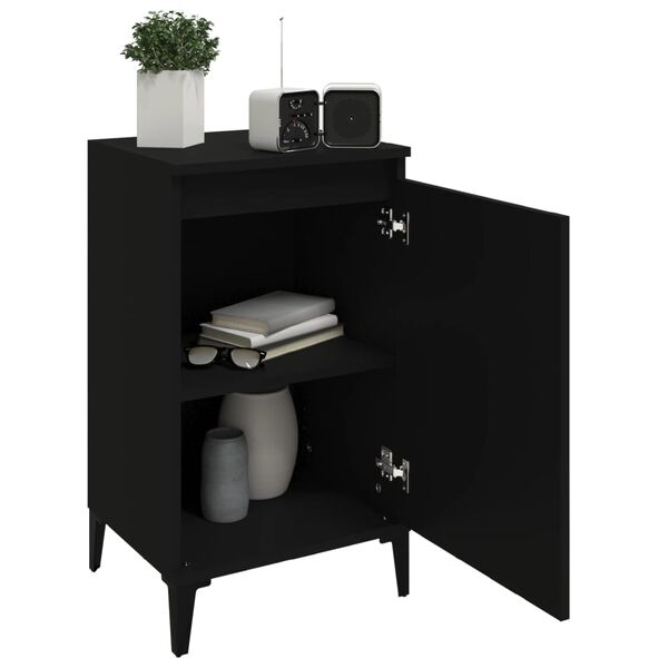 vidaXL Comodino Nero 40x35x70 cm in Legno Multistrato