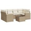 vidaXL Set Divani da Giardino 7 pz con Cuscini Beige in Polyrattan