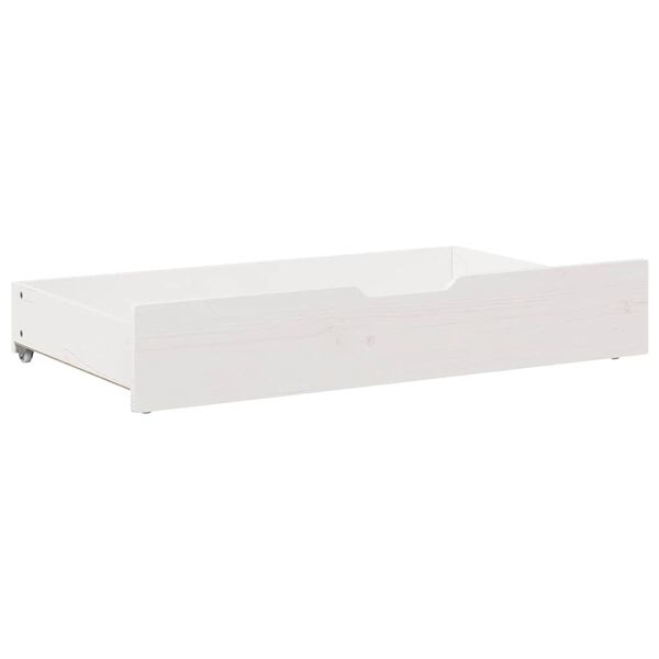 vidaXL Cassettoni da Letto 2 pz Bianchi 95x55x17cm Legno Massello Pino