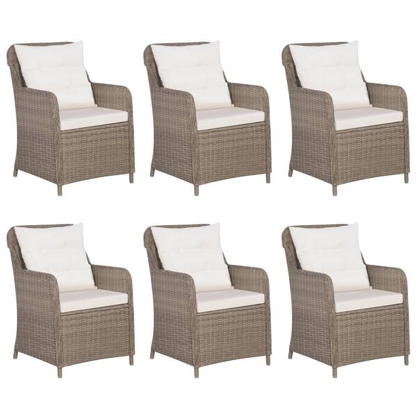 vidaXL Set da Pranzo da Giardino 7 pz in Polyrattan Marrone